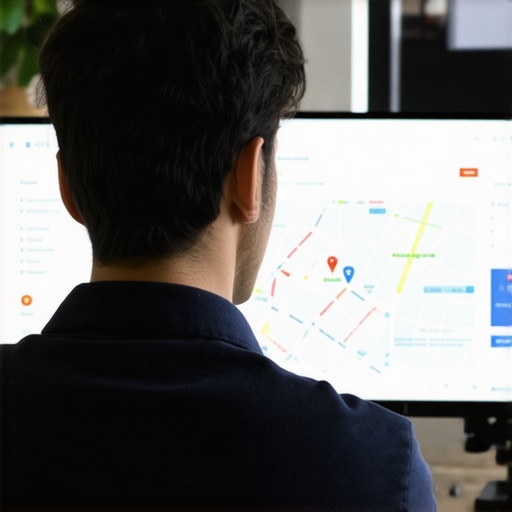 Expert analyzing Google Maps optimization techniques on digital dashboard