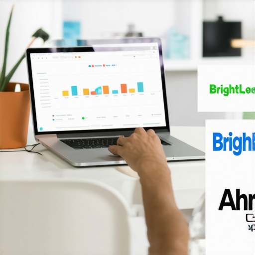 Person analyzing local SEO metrics on a laptop using specialized tools