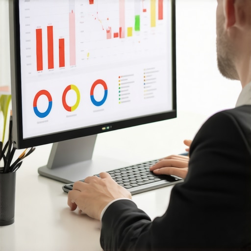 Business owner studying SEO analytics for Google Maps