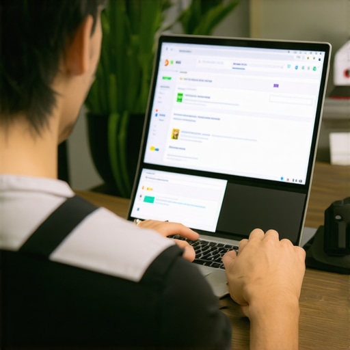 Business owner updating Google My Business profile with citations and review prompts