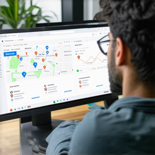 Person reviewing local SEO and Google Maps data on a computer