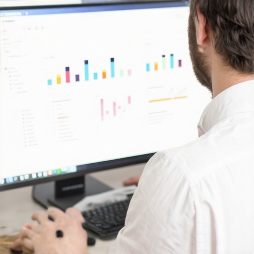 Person reviewing SEO metrics on a laptop, illustrating optimization process