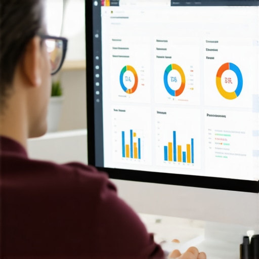 Person reviewing a digital dashboard with maps and ranking data