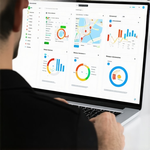 Monitoring Maps Rankings with Analytics Tools Person analyzing local SEO dashboard for Google Maps rankings