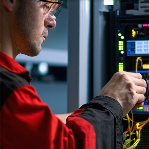 Technician adjusting servers to improve local SEO signals