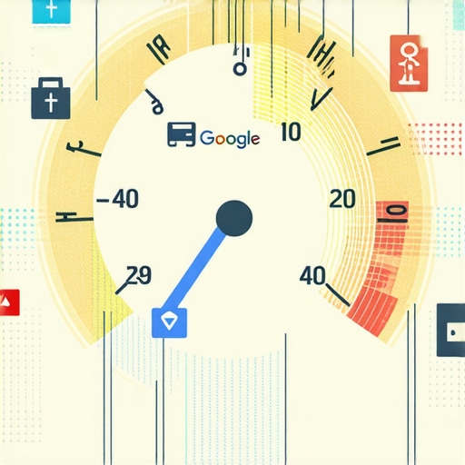 A speedometer with Google Maps icons indicating rapid progress in local SEO rankings.