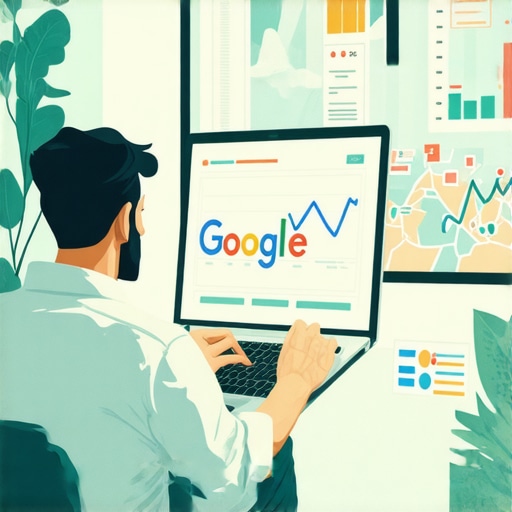 Business owner optimizing Google My Business profile quickly with growth metrics