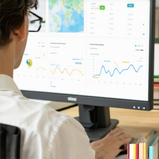 Person reviewing local SEO and Google Maps performance metrics on a laptop.