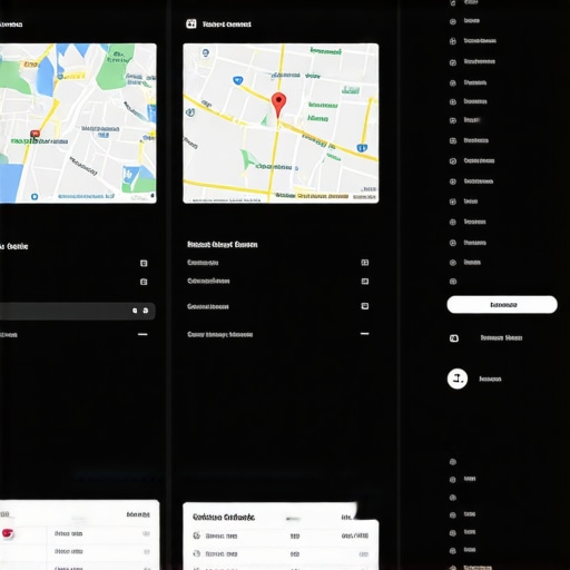 Screenshot of a local SEO management dashboard with maps and signal analytics